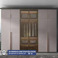 Armoire de chambre légère de style moderne Ghana Villa, armoire portable économique avec portes coulissantes