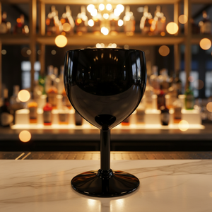 <span class=keywords><strong>Verre</strong></span> à vin en acrylique noir sans BPA de 20 cl, à long pied, design minimaliste pour les fêtes - Product Image 3