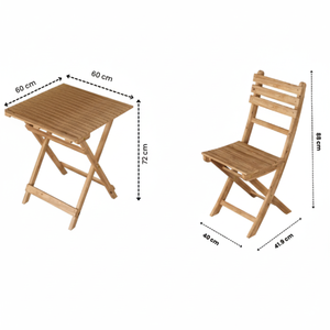 Juego de café de madera pequeño y compacto moderno BeNK para cocina, Patio exterior, jardín, comedor, sala de estar, escuela, muebles de apartamento - Product Image 1