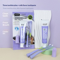 Ensemble de brosses à dents en plastique pour chat avec brosse à dents à doigt, dentifrice parfumé au lait, des milliers de poils pour le nettoyage buccal et les soins des gencives