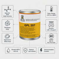 Grasa GPL207 PFPE PTFE -70~288 ℃   Oxígeno de Alta Viscosidad Inerte/Resistente a la Radiación Compatible con Válvulas, Bombas, Agitadores, Sellos y Rodamientos