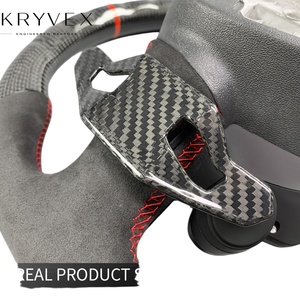 Volante Deportivo Kryvex Personalizado de Cuero Nappa y Fibra de Carbono, Agarre de 35 mm, 3 Radios, para <span class=keywords><strong>Audi</strong></span> A6/A7/A8/Q7 <span class=keywords><strong>2018</strong></span>-2025 S6 <span class=keywords><strong>RS6</strong></span> S7 RS7 S8 - Product Image 5