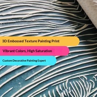 Peinture décorative haut de gamme en relief 3D UV, texture tridimensionnelle, toile huilée, art mural pour hôtel avec cadre en alliage d'aluminium