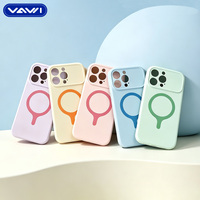 Étui de protection magnétique en silicone VAWI S125 à couverture intégrale, anti-chute, avec doublure douce et coussinets, pour iPhone