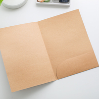 Carpeta de Presentación de Cartón Kraft Hecha a Mano, 300gsm, Diseño Personalizable, Color Blanco y Negro, Múltiples Bolsillos, A4/A5, Venta al Por Mayor