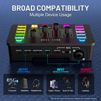 Casque de jeu filaire RGB dynamique avec microphone à réduction de bruit, cartes son et mélangeurs audio