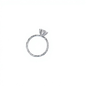 Anillo de Compromiso de Moissanita Plateado en Rodio con Certificación IGI, Corte Brillante, Engaste de Garra, Estilo Clásico Romántico - Product Image 2