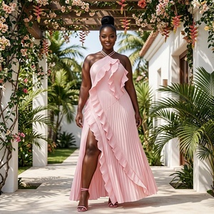 Nouvelle Robe Longue Décontractée en Polyester <span class=keywords><strong>Grande</strong></span> <span class=keywords><strong>Taille</strong></span> pour Femmes Africaines avec Volants en Cascade, Idéale pour le Quotidien 2026 - Product Image 3