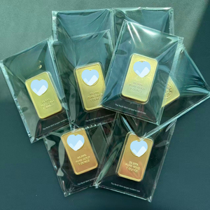 Barre de cuivre scellée plaquée or 1oz/2.5g/5g/10g/20g/50g/<span class=keywords><strong>100g</strong></span>, <span class=keywords><strong>lingot</strong></span> non magnétique, cadeau de Noël unique en or - Product Image 4