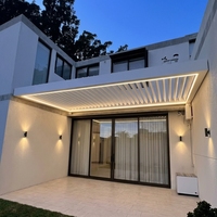 Pergola bioclimatique imperméable, gazebo motorisé à lames automatiques, pergola extérieure en aluminium