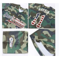 Button down jersey bisbol camo digital pria, santai desain kustom murah