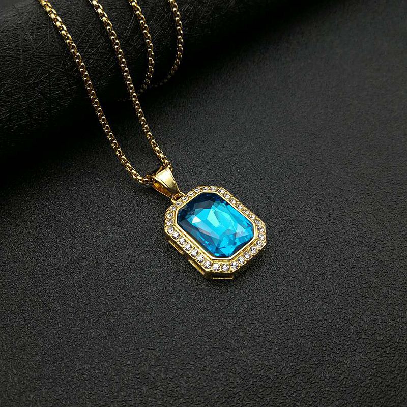 Colgante único de oro azul hielo