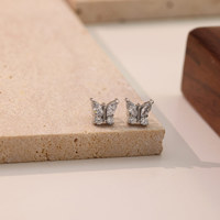 Nouvelles boucles d'oreilles papillon Luxen légères petites boucles d'oreilles papillon en acier inoxydable super fée délicates