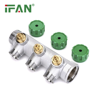IFAN Matériel de plomberie 2 voies 3 voies Collecteur de chauffage par le sol Alimentation en eau Collecteur en laiton PEX