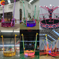 Portable 1 personne rond gonflable bungee trampoline équipement de fête foraine pour enfants parc d'attractions