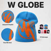 Bonnet en tricot jacquard abstrait style streetwear Y2K, 6 couleurs, coupe ample unisexe, bonnet d'hiver, vente en gros