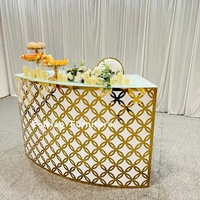 Ensemble de table de bar de mariage en acier inoxydable et acrylique avec fleurs décoratives, table haute de bar à vendre