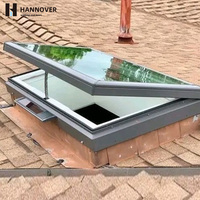 Puits de lumière extérieur à persiennes en aluminium avec triple joint d'étanchéité EPDM, verre de sécurité feuilleté insonorisé et anti-fuite