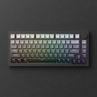 Teclado Akko MonsGeek M1W V3 de 82 Teclas, 75%, Tri-Modo, Aluminio, Gasket, Hot Swappable, RGB, 6000mAh, con Perilla, para Juegos de PC
