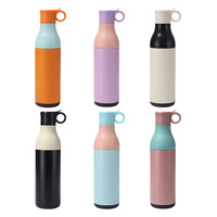 Nouveauté : Bouteille d'eau isotherme double paroi 400 ml + 400 ml en acier inoxydable 304 (intérieur et extérieur) avec couvercle à paille et fonction refroidisseur de canettes 2-en-1