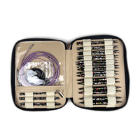 Lot de 13 paires d'aiguilles circulaires détachables en oxyde d'aluminium imprimées, anti-rayures, avec sac pour tricot manuel DIY