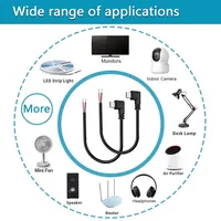 Câble d'alimentation USB-C vers 2 broches à extrémité ouverte, prise mâle USB Type-C à 90 degrés, câble pigtail 2 broches pour câble DIY USB Type-C 5V
