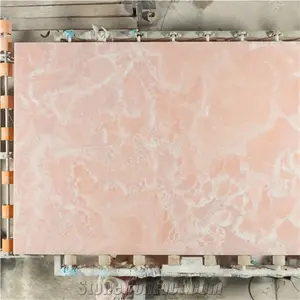 Mooie Roze Onyx Voor Steen Marmeren Plaat Aanrecht Tafelblad