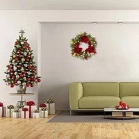 Pemasok Natal hiasan Natal dalam ruangan ornamen bola pinus kerucut karangan bunga Natal untuk dekorasi pintu