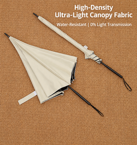 Paraguas Recto de Fibra de Carbono Ultraligero con Diseño Minimalista de Alta Gama, 106 cm de Diámetro, Apertura Manual, Recubrimiento Negro UPF50, Logotipo Personalizado - Product Image 3