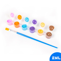 Ensemble de peinture aquarelle vibrante de 2 ml, 6 pièces, 12 couleurs, pour enfants de 3 ans et plus, artisanat DIY, peinture sur poupées en plâtre et décorations de cerfs-volants