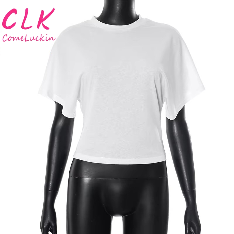 Summer New Fashionable Solid Color Round Neck Slimming Design Short Sleeved Women's T-shirt Custom LOGO Street Casual T Shirt
