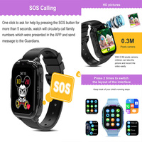 Reloj inteligente con videollamada 4G, GPS de 1,83 pulgadas/WIFI/LBS, ubicación precisa IP67, resistente al agua, llamadas SOS, reloj inteligente para niños DH20