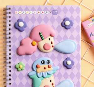 Quaderno Personalizzato con Decorazione Tridimensionale a Griglia e Cartoni Animati, Rilegatura a Spirale Metallica per Studenti e Negozi di Cancelleria - Product Image 2