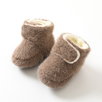 Chaussons bébé chauds et épais pour l'automne et l'hiver, antidérapants, à semelle souple, doublés de polaire, pour nouveau-nés garçons et filles