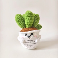2025 vente chaude tricoté à la main plantes en pot succulentes ornements de bureau émotionnels interdisant les cartes d'anxiété fête des pères saint valentin