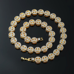 Collar Geométrico con Cara Sonriente Estilo Hiphop Clásico, Chapado en Oro, para Hombre, Joyería de Moda, Venta Caliente 2026 - Product Image 1