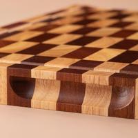 Acacia Hout Eindnerf Dambord Snijplank Groothandel Houten Hakblok Decoratieve Dienblad Voor Keukenvlees Fruit