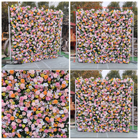 Mur de fleurs artificielles rouges DKB pour décoration de mariage