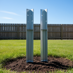 Ancrages au sol en acier galvanisé en forme de L 2x2x19,7 pouces pour applications en béton - Product Image 2