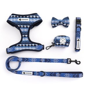 Conjunto de arnés de punto personalizado para perro, margaritas amarillas, arnés de lujo para mascotas, collar de correa, bolsa para caca, Bandana, pajarita - Product Image 3