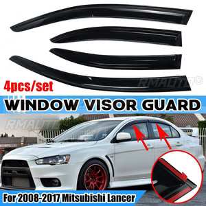 NEW 4 Pcs Black Car Side <b>Window</b> Visor Guard <b>Vent</b> Cover Trim Awnings Shelters Protection Guard for Mitsubishi Lancer 2008-2017 - Product Image 1