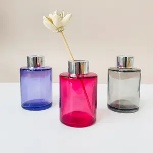 Leeres rundes mattiertes bernsteinfarbenes Glas 100 ml Heim-Aroma-Parfüm-Schilf-Diffusor Glasflasche