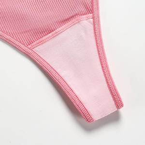 Braguitas de Canalé Bonitas al por Mayor para Mujer, <span class=keywords><strong>Tanga</strong></span> de Tiro Bajo con Espalda en T para Chicas Jóvenes, Ropa Interior con Bordado de Frutas, Estilo Diario - Product Image 5