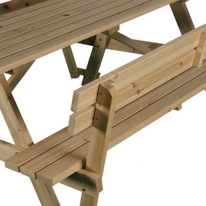 โต๊ะปิคนิคไม้สำหรับกลางแจ้งโต๊ะปิคนิคโต๊ะเก้าอี้ด้านหลัง - Product Image 6