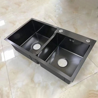 Ares Idealex Usine de Chine Prix Universel Multifonction en Acier Inoxydable 304 Évier de Cuisine à Deux Entrailles et Robinet avec Cascade