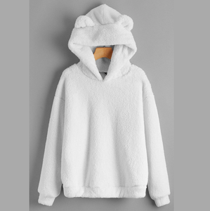 Custom Cute <strong>Bear</strong> Ears Women Sherpa <strong>Fleece</strong> Sweatshirt Hoodies Unisex Pullover Blank Heavy <strong>Teddy</strong> <strong>Hoodie</strong> for Women - Product Image 6
