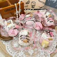 Série Crème Rose-Chocolat : Jouet à presser en argile sèche et en silicone alimentaire anti-stress, type dumpling squishy