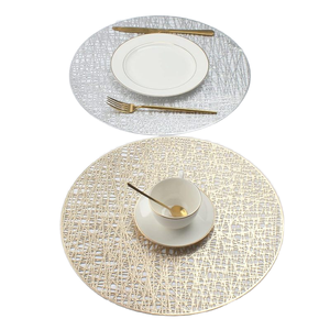 Sous-plats/chargeurs ronds en vinyle métallisé éco-responsables pour la décoration de table à la maison, les bars, les banquets, les mariages et Noël (vente en gros) - Product Image 2