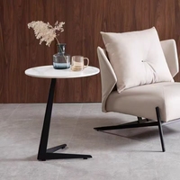 Nordischer Stil Modernes Industriedesign Beistelltisch Marmor Eck-Beistelltisch Metall Großhandel Schiefer-Marmor Eck-Kaffeetisch