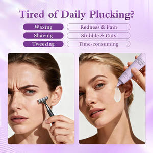 Crème dépilatoire à base de plantes douce, indolore et longue durée, parfumée à l'aloe vera, pour une épilation apaisante du visage pour femmes - Product Image 3